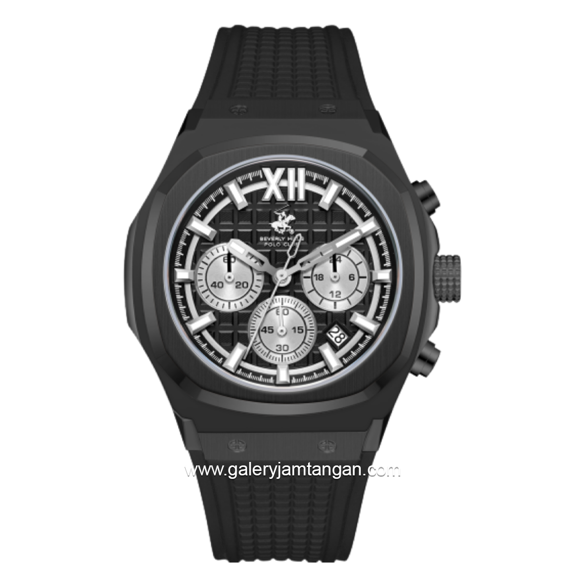BEVERLY HILLS POLO CLUB BP3785X.651 Black Rubber Strap
