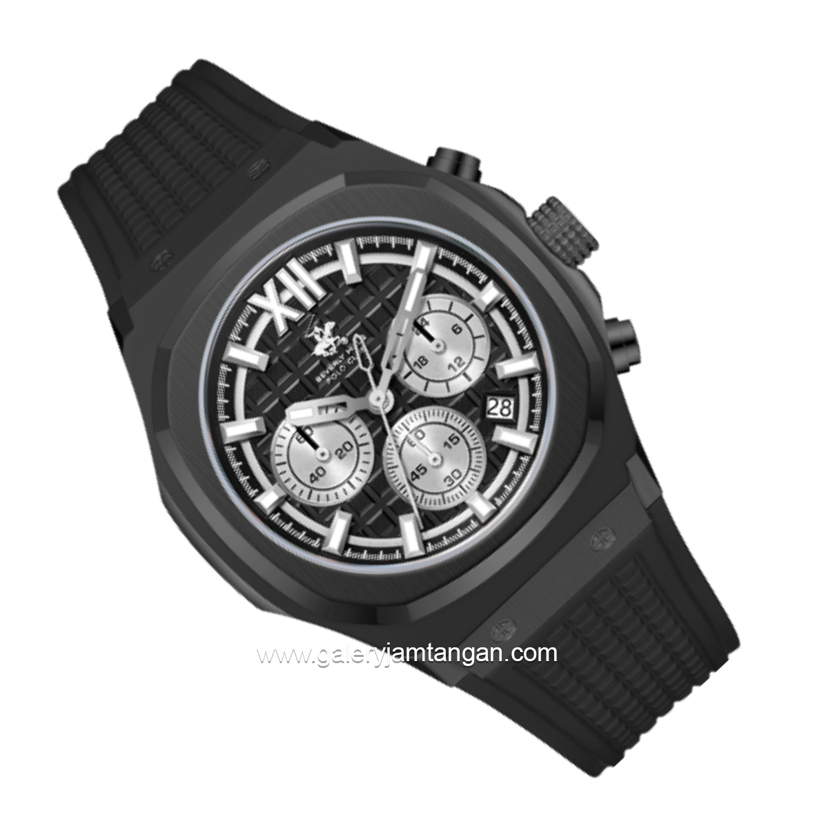 BEVERLY HILLS POLO CLUB BP3785X.651 Black Rubber Strap