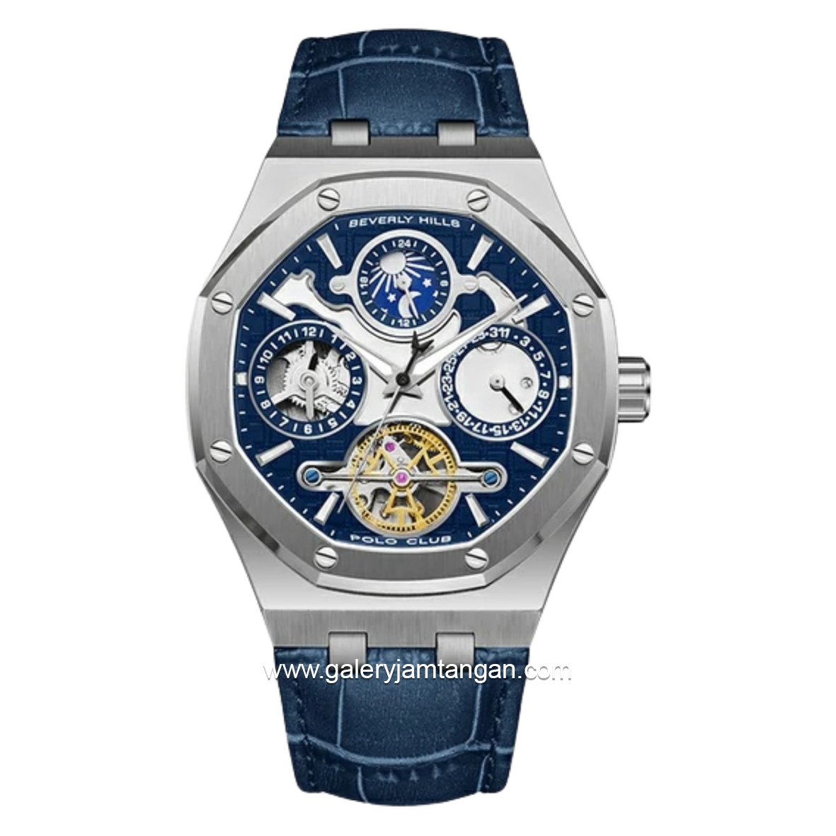 Beverly Hills Polo Club BP3787X.399 Automatic Blue Leather Strap