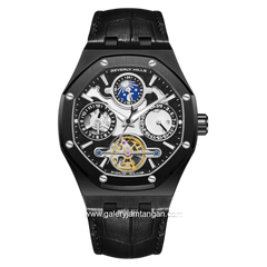 BEVERLY HILLS POLO CLUB BP3787X.651 Automatic Full Black Leather Strap