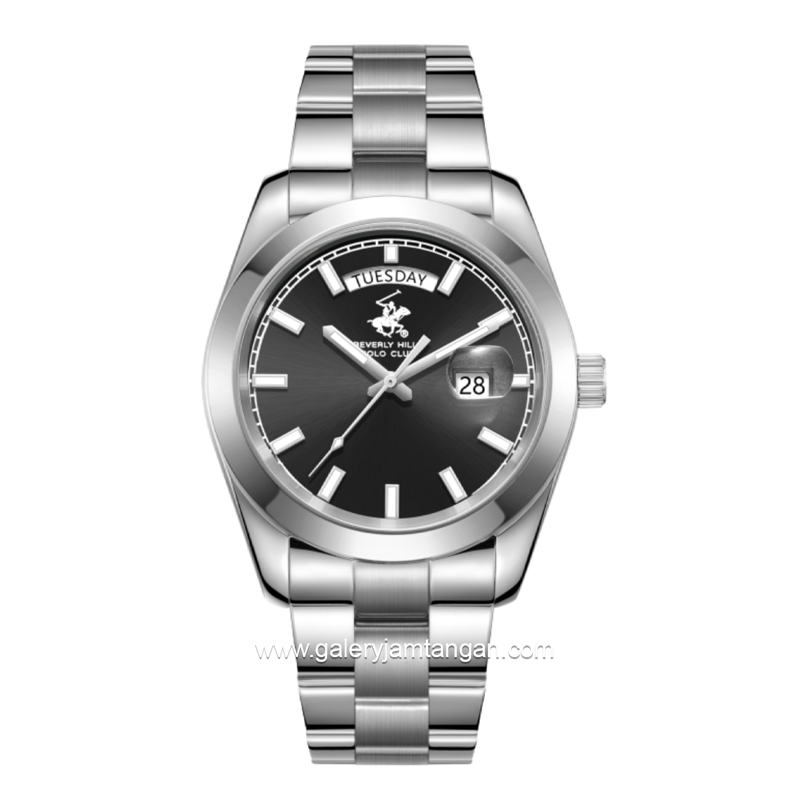 BEVERLY HILLS POLO CLUB BP3790X.350 Silver Dial Black Stainless Steel