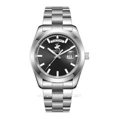 BEVERLY HILLS POLO CLUB BP3790X.350 Silver Dial Black Stainless Steel