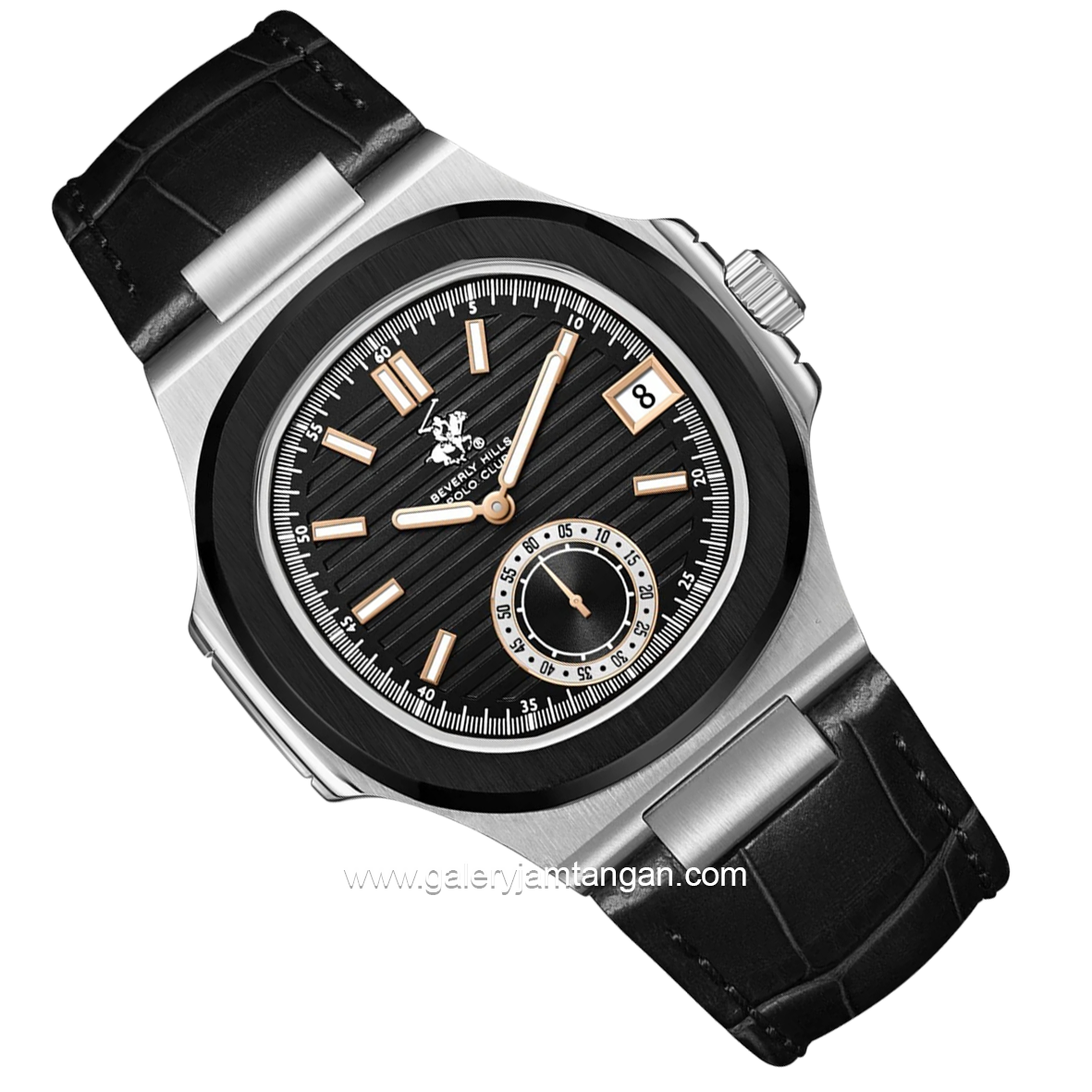 BEVERLY HILLS POLO CLUB BP3792X.361 Black Leather Strap