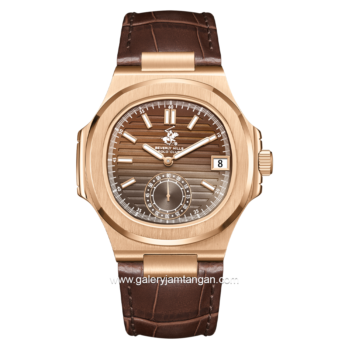 BEVERLY HILLS POLO CLUB BP3792X.444 Brown Leather Strap