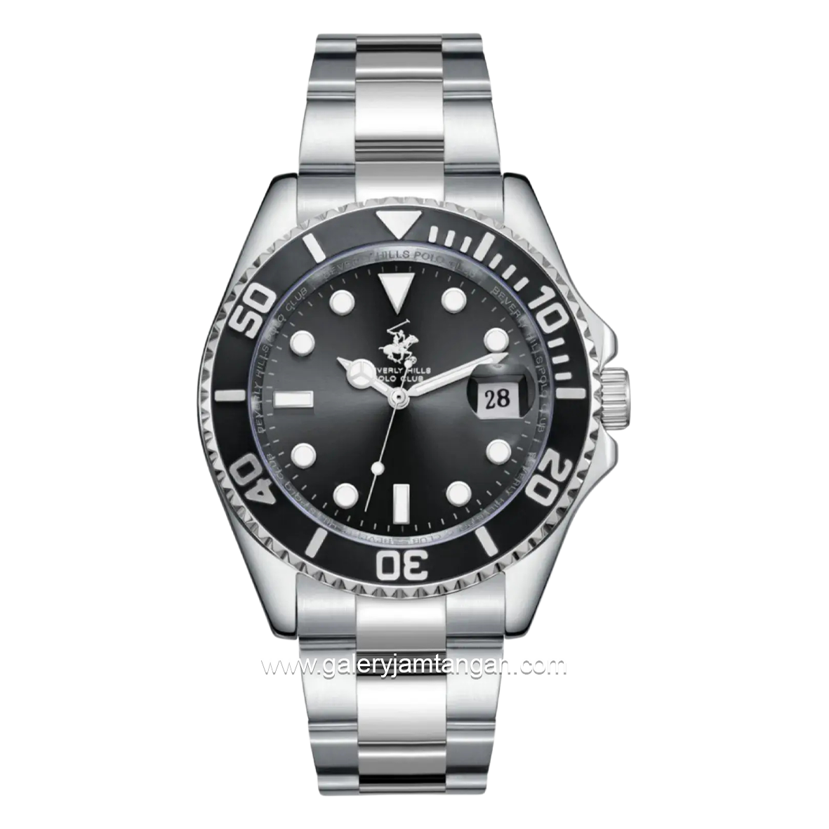 BEVERLY HILLS POLO CLUB BP3797X.350 Silver Dial Black Stainless Steel