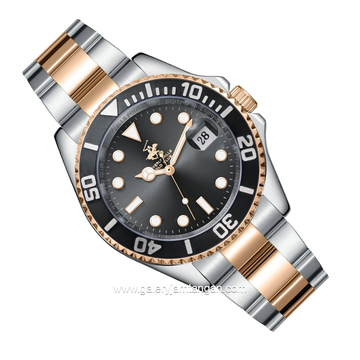 BEVERLY HILLS POLO CLUB BP3797X.550 Silver Rosegold Stainless Steel