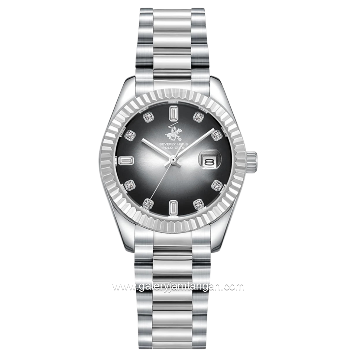 BEVERLY HILLS POLO CLUB BP3801X.350 Silver Dial Black