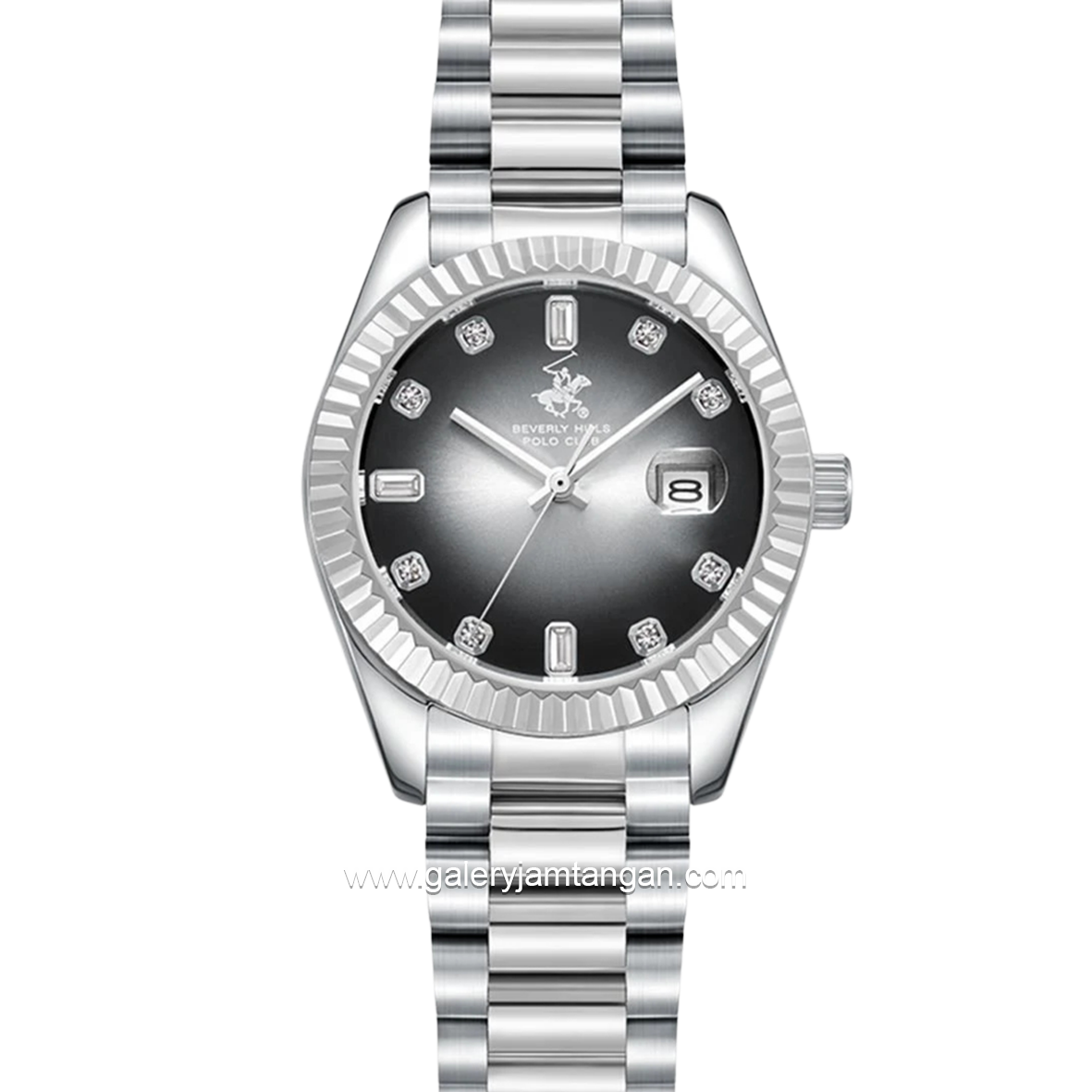 BEVERLY HILLS POLO CLUB BP3801X.350 Silver Dial Black
