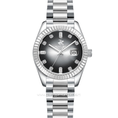 BEVERLY HILLS POLO CLUB BP3801X.350 Silver Dial Black