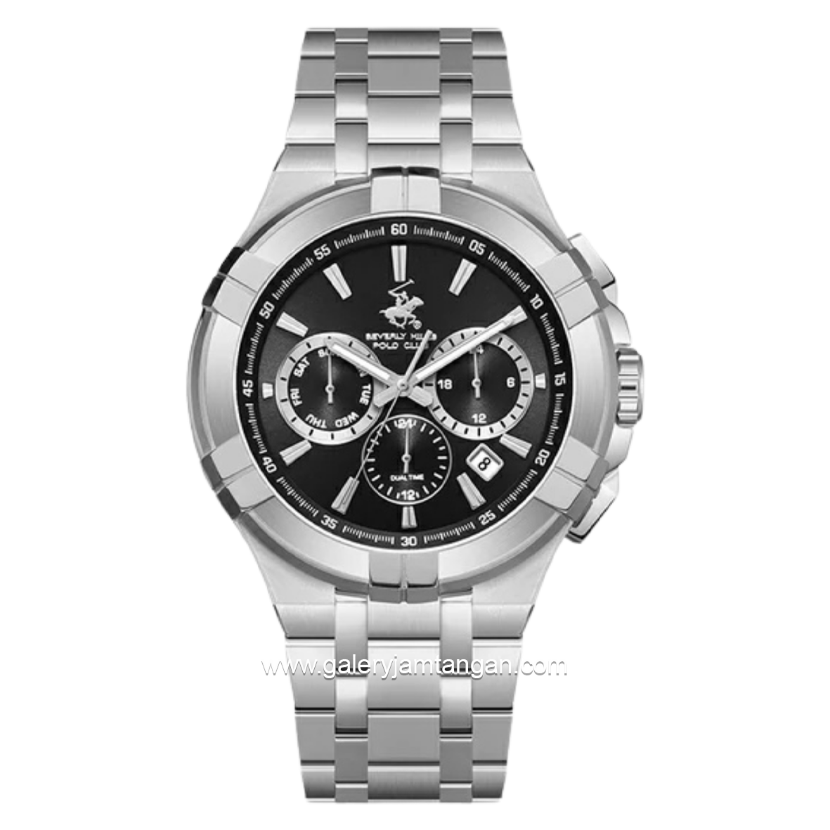 BEVERLY HILLS POLO CLUB BP3802X.350 Silver Dial Black