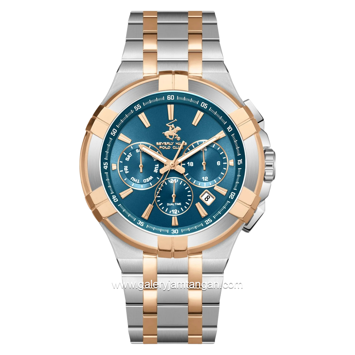 BEVERLY HILLS POLO CLUB BP3802X.590 SIlver Rosegold Stainless Steel