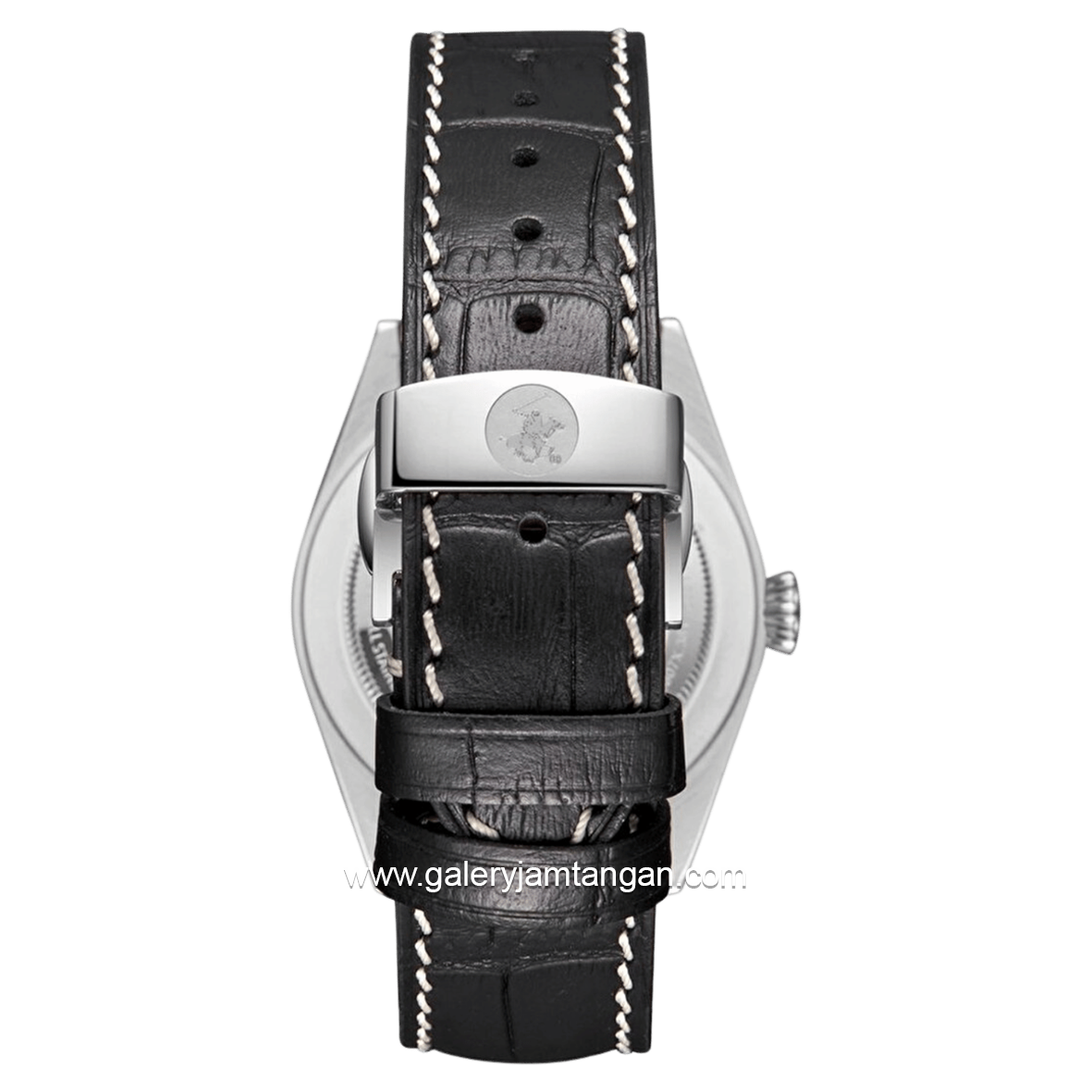 Beverly Hills Polo Club BP3807X.381 Black Silver Leather Strap