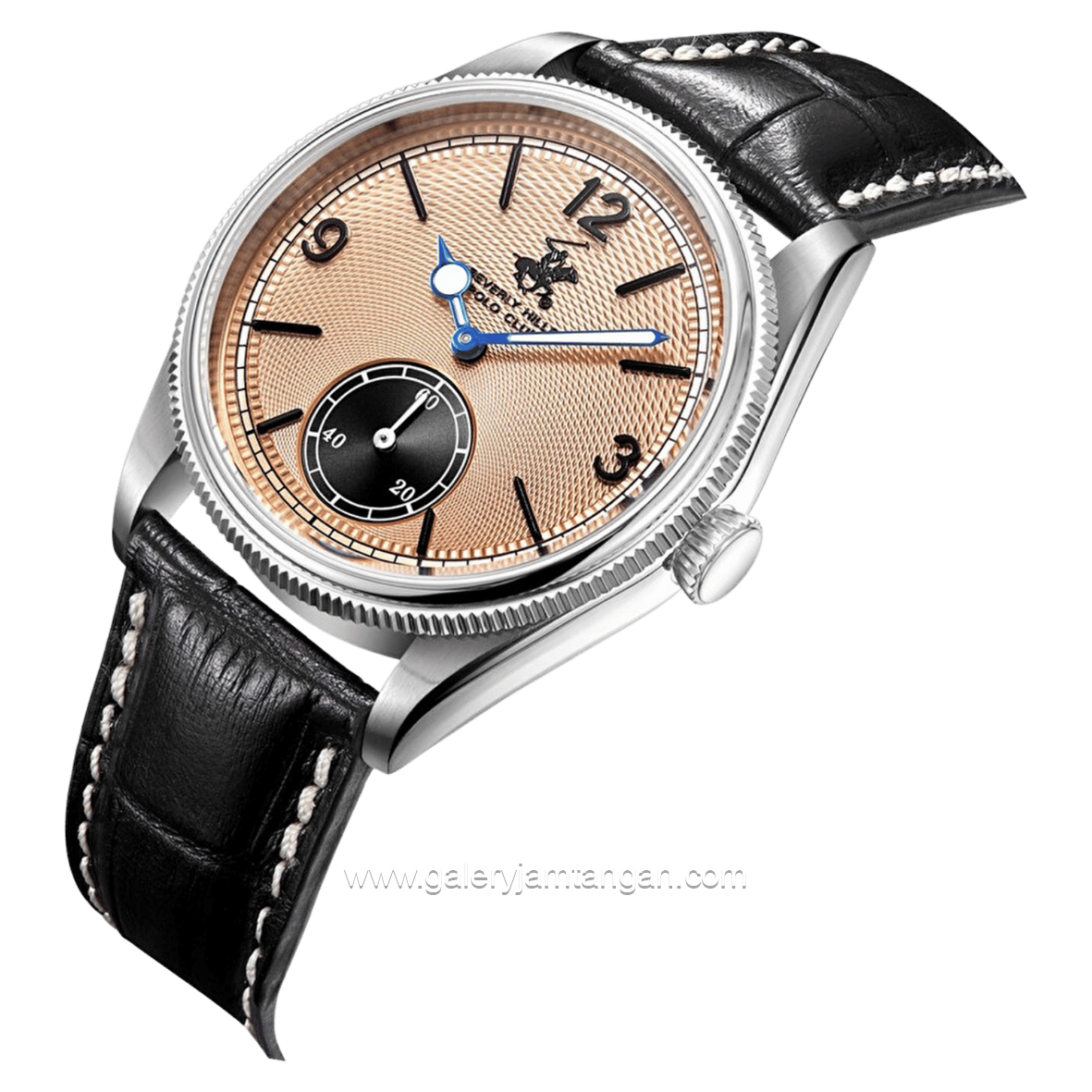 Beverly Hills Polo Club BP3807X.381 Black Silver Leather Strap