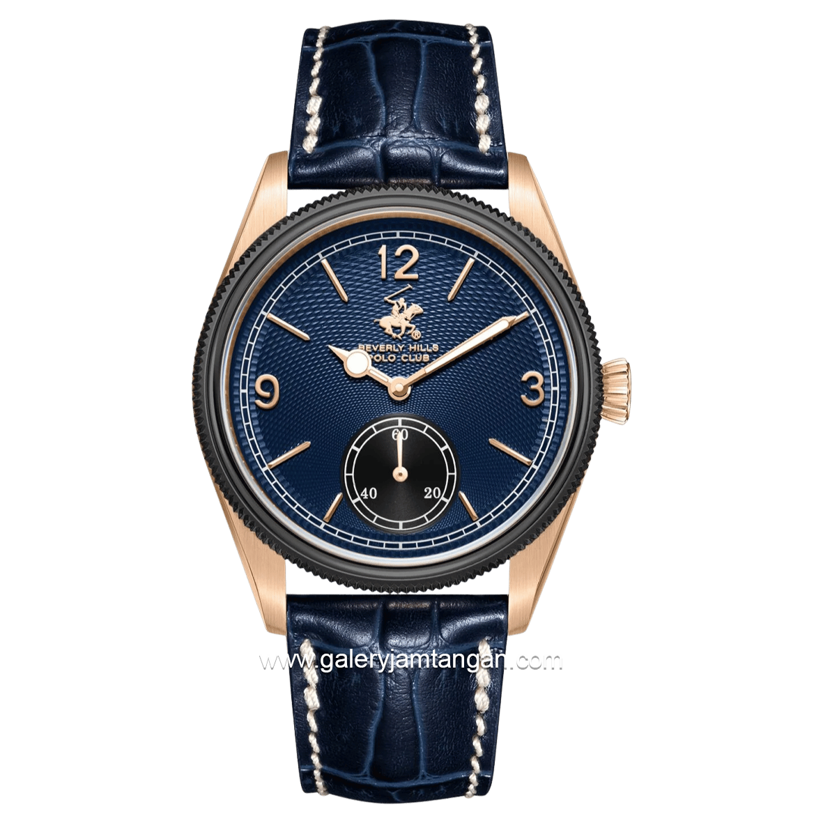 Beverly Hills Polo Club BP3807X.599 Navy Rosegold Leather Strap