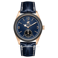 Beverly Hills Polo Club BP3807X.599 Navy Rosegold Leather Strap