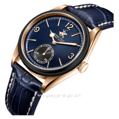 Beverly Hills Polo Club BP3807X.599 Navy Rosegold Leather Strap