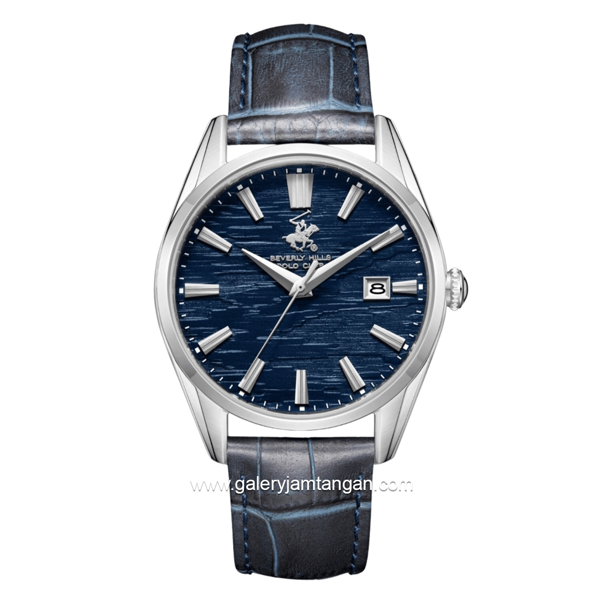 BEVERLY HILLS POLO CLUB BP3811X.399 Navy Leather Strap