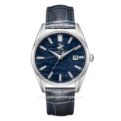 BEVERLY HILLS POLO CLUB BP3811X.399 Navy Leather Strap