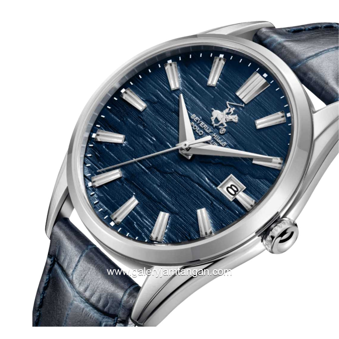 BEVERLY HILLS POLO CLUB BP3811X.399 Navy Leather Strap