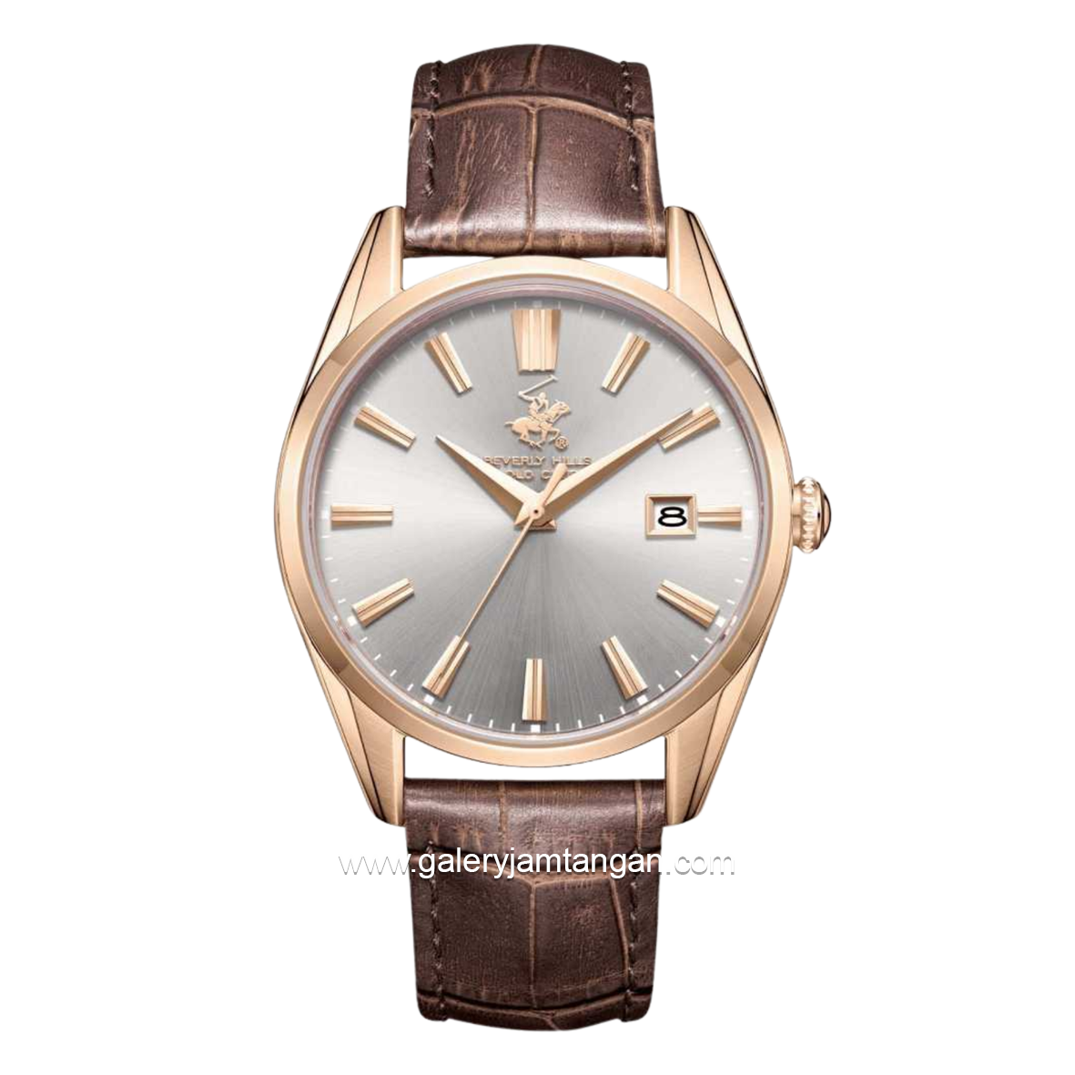 BEVERLY HILLS POLO CLUB BP3811X.462 Brown Dial Silver Leather Strap