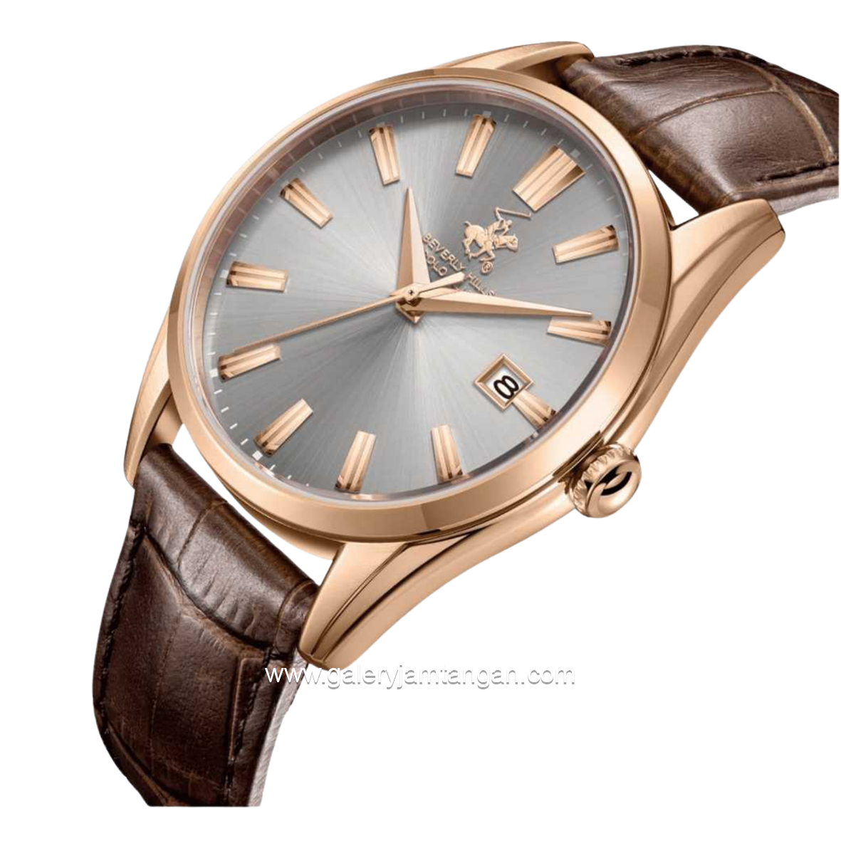 BEVERLY HILLS POLO CLUB BP3811X.462 Brown Dial Silver Leather Strap