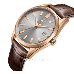 BEVERLY HILLS POLO CLUB BP3811X.462 Brown Dial Silver Leather Strap