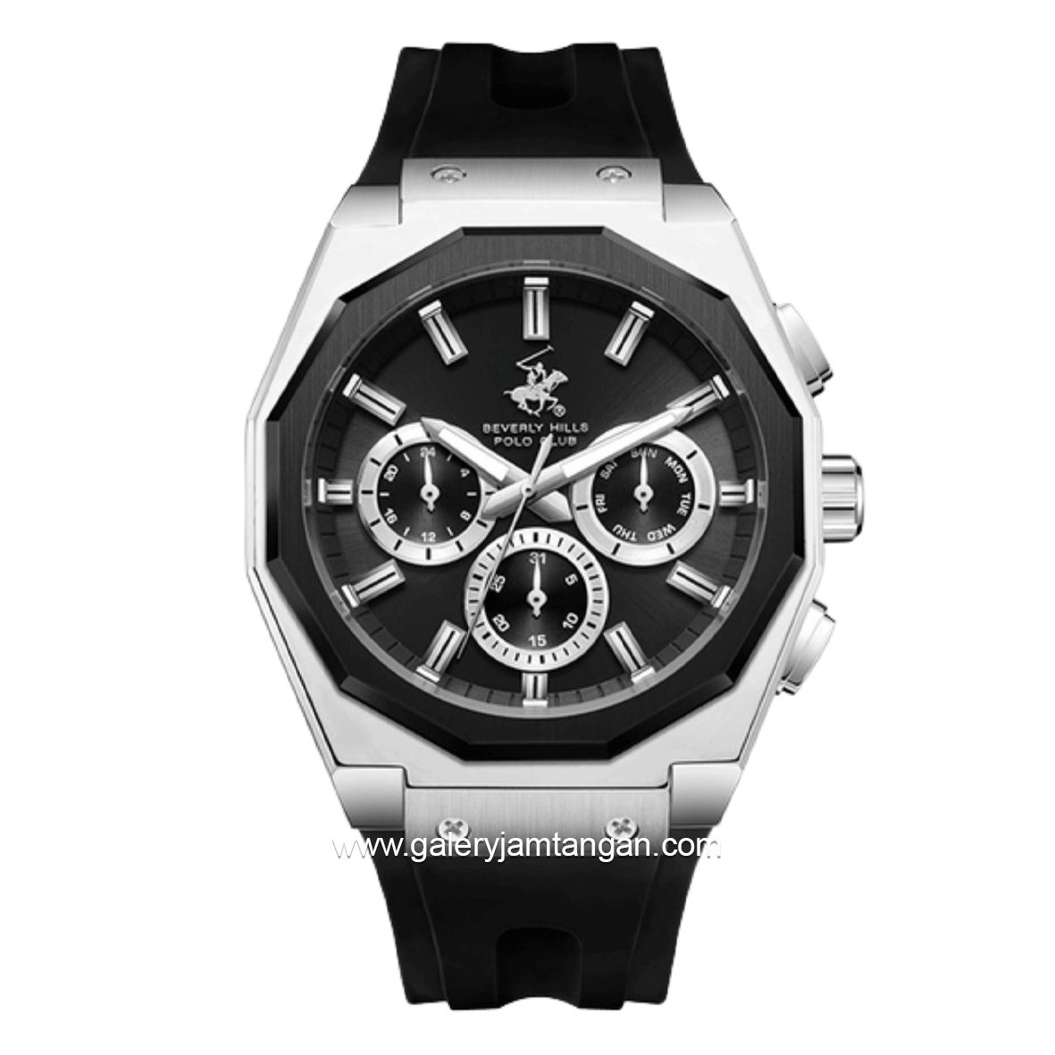 Beverly Hills Polo Club BP3815X.351 Black Silicone Strap