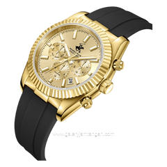 BEVERLY HILLS POLO CLUB BP3836X.111 Black Gold Silicone Strap