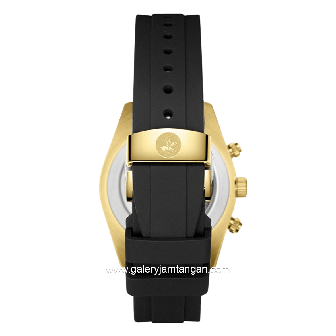 BEVERLY HILLS POLO CLUB BP3836X.111 Black Gold Silicone Strap