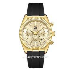 BEVERLY HILLS POLO CLUB BP3836X.111 Black Gold Silicone Strap