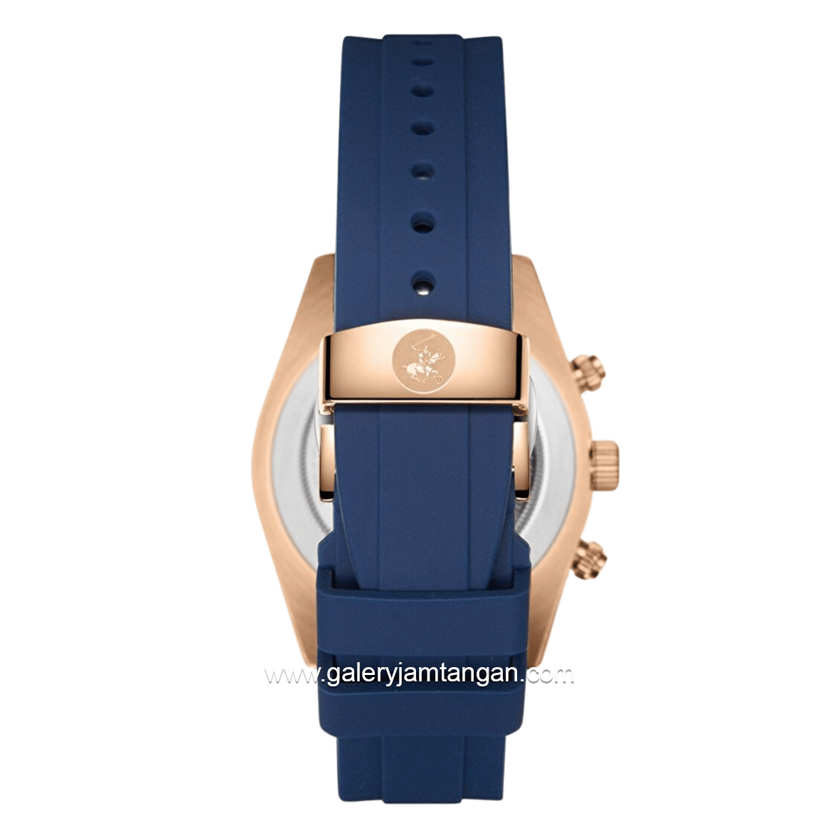 BEVERLY HILLS POLO CLUB BP3836X.499 Blue Rosegold Silicone Strap