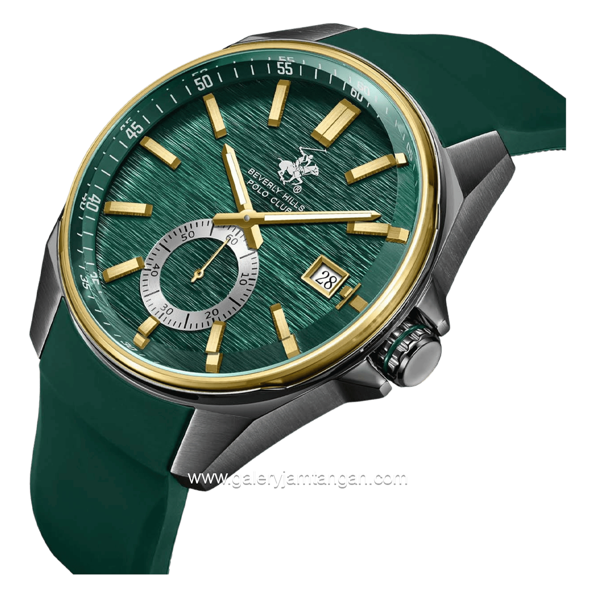 BEVERLY HILLS POLO CLUB BHPC BP3837X.075 Green Silicone Strap