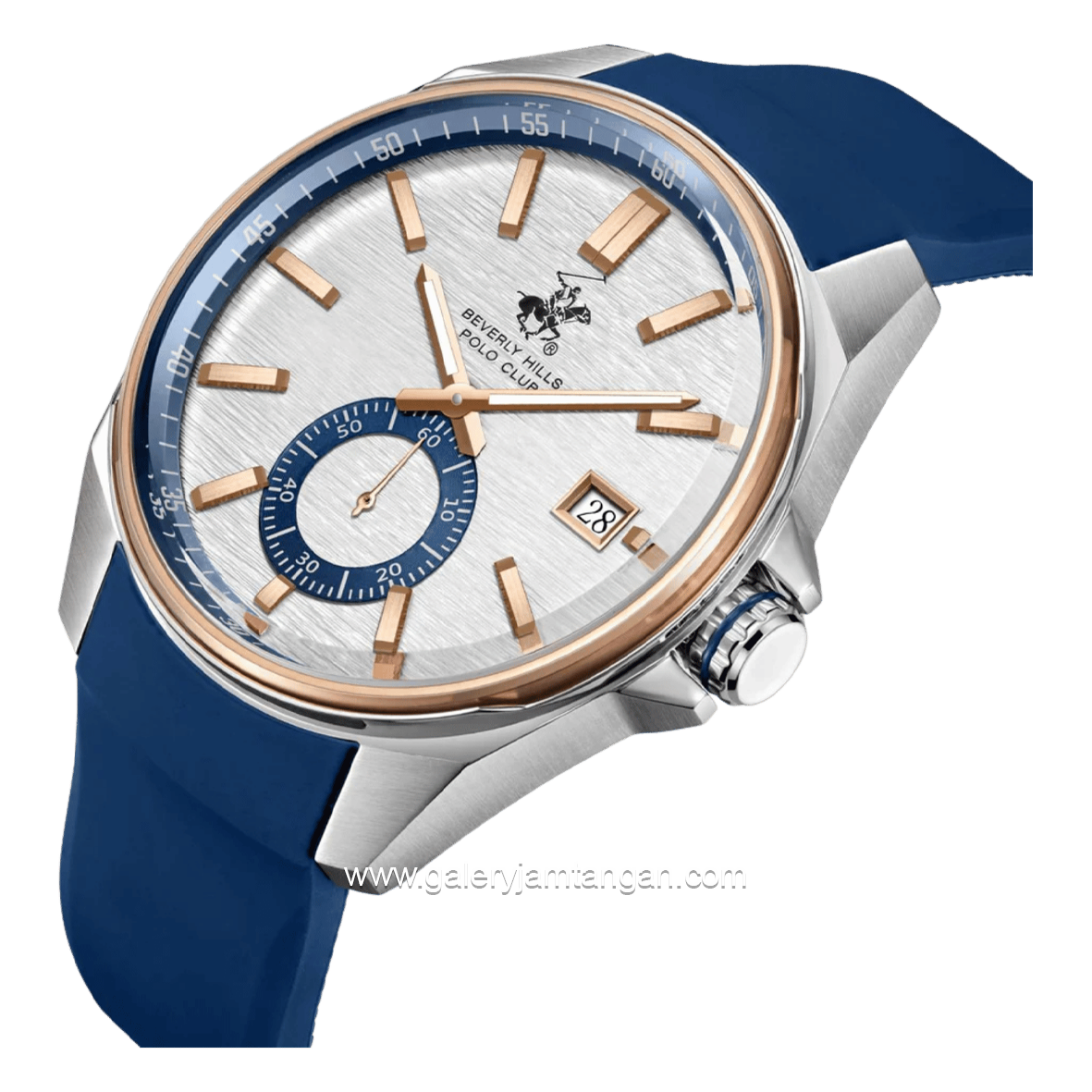 BEVERLY HILLS POLO CLUB BHPC BP3837X.339 Blue Silver Silicone Strap