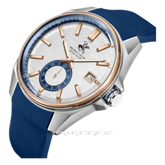 BEVERLY HILLS POLO CLUB BHPC BP3837X.339 Blue Silver Silicone Strap