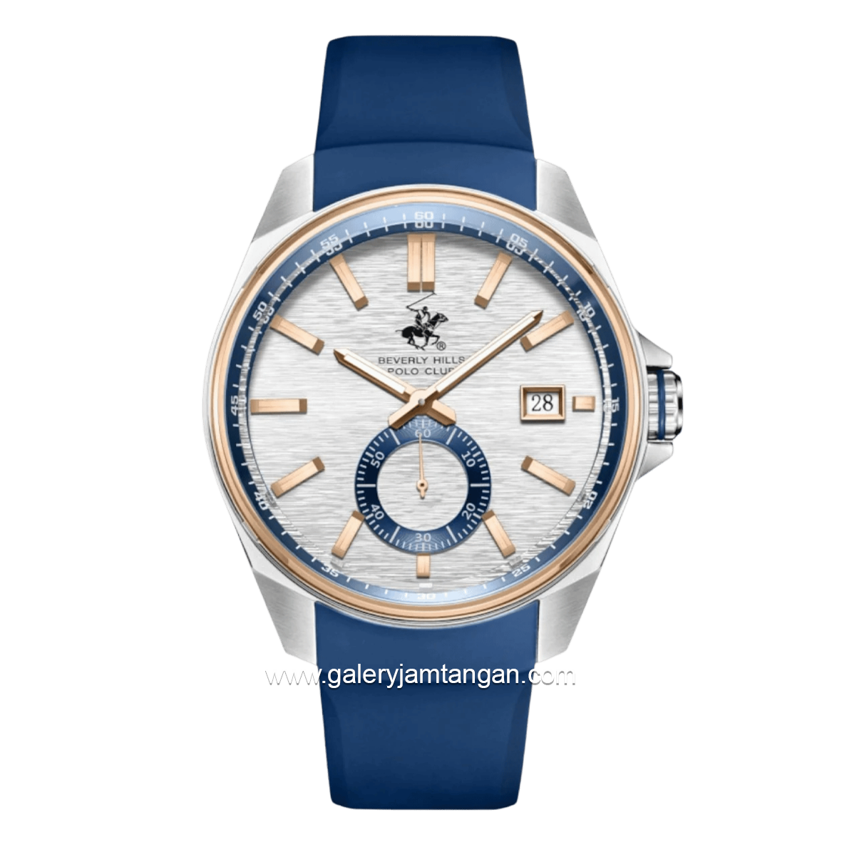 BEVERLY HILLS POLO CLUB BHPC BP3837X.339 Blue Silver Silicone Strap