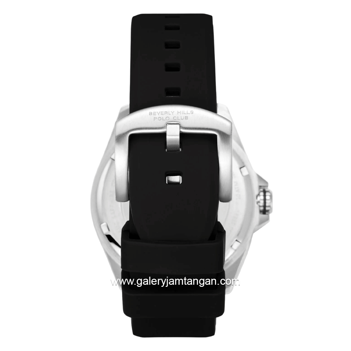 BEVERLY HILLS POLO CLUB BHPC BP3837X.361 Black Silver Silicone Strap