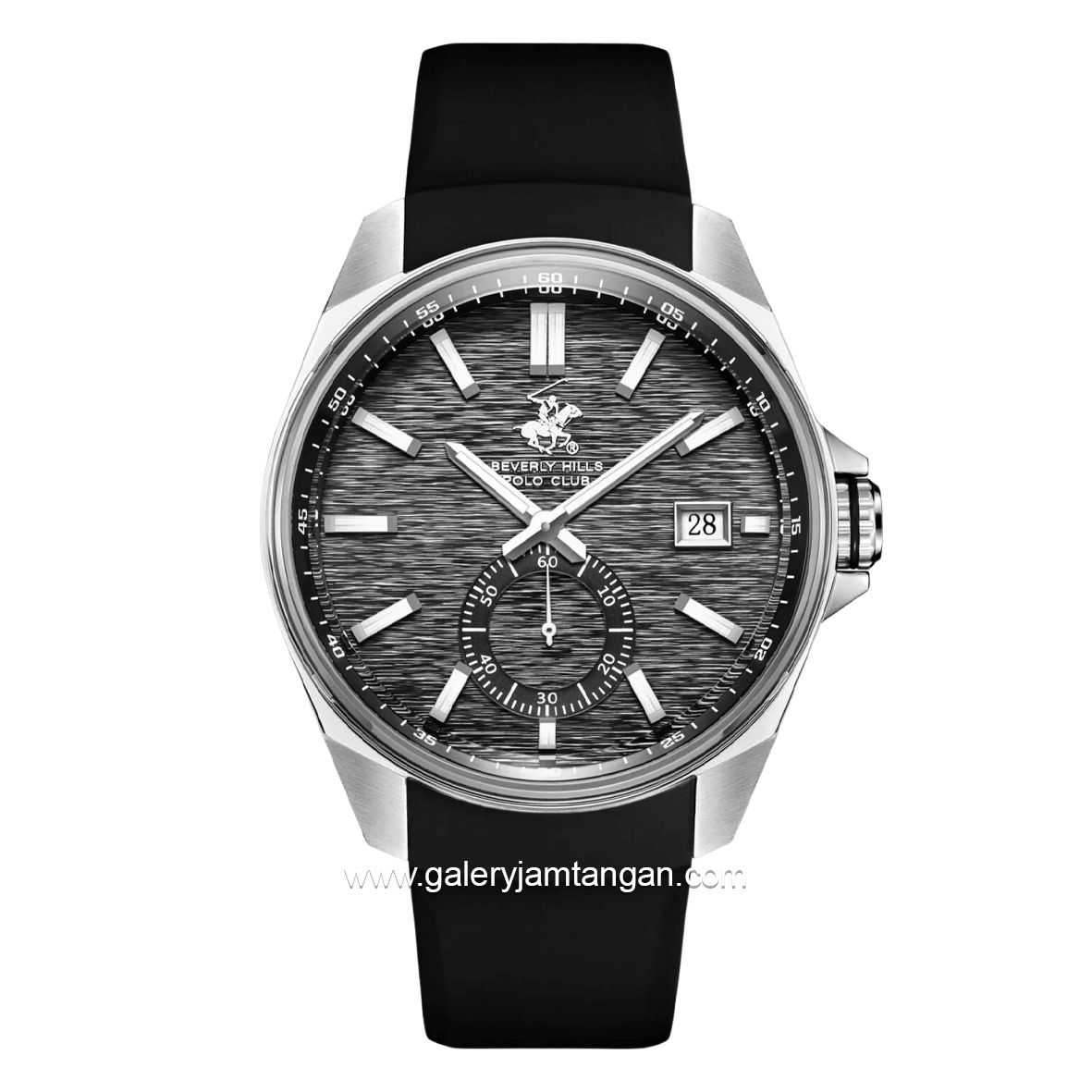 BEVERLY HILLS POLO CLUB BHPC BP3837X.361 Black Silver Silicone Strap