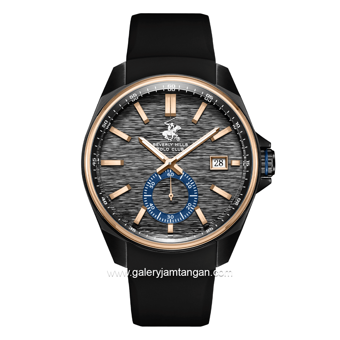 BEVERLY HILLS POLO CLUB BHPC BP3837X.651 Black Silicone Strap