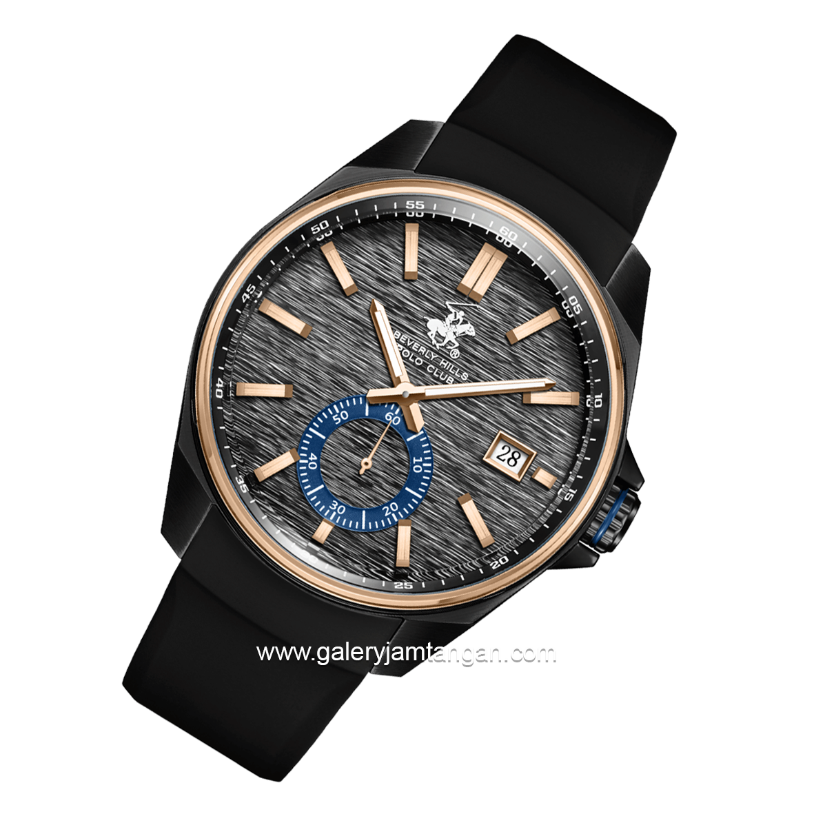 BEVERLY HILLS POLO CLUB BHPC BP3837X.651 Black Silicone Strap