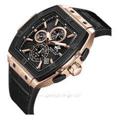 BEVERLY HILLS POLO CLUB BHPC BP3841X.451 Black Leather Silicone Strap
