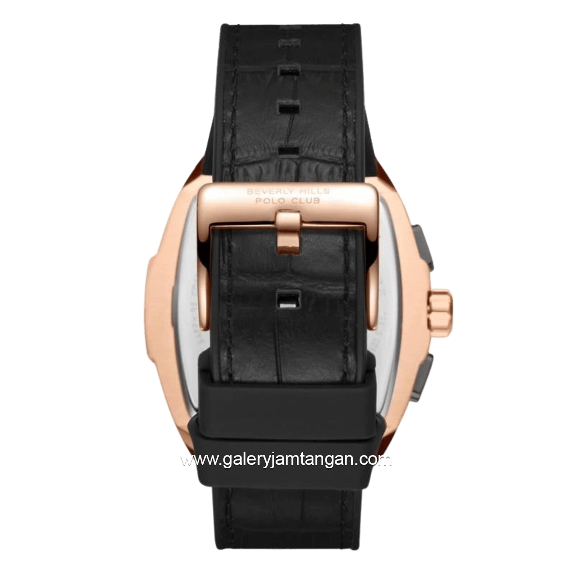 BEVERLY HILLS POLO CLUB BHPC BP3841X.451 Black Leather Silicone Strap