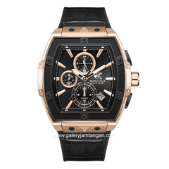 BEVERLY HILLS POLO CLUB BHPC BP3841X.451 Black Leather Silicone Strap