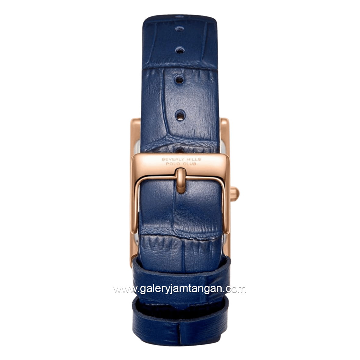 BEVERLY HILLS POLO CLUB BP3843X.429 Blue Rosegold Leather Strap