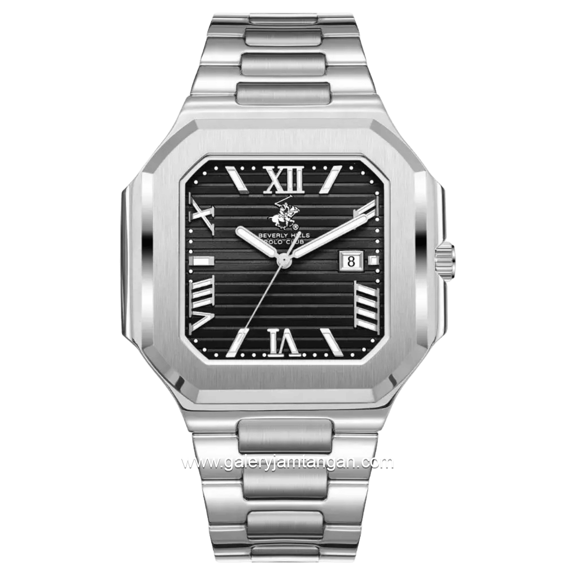 Beverly Hills Polo Club BP3845X.350 Silver Dial Black Stainless Steel Strap