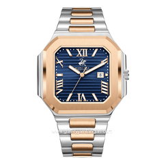 Beverly Hills Polo Club BP3845X.590 Silver Rosegold Dial Blue Stainless Steel Strap