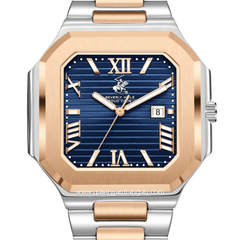Beverly Hills Polo Club BP3845X.590 Silver Rosegold Dial Blue Stainless Steel Strap