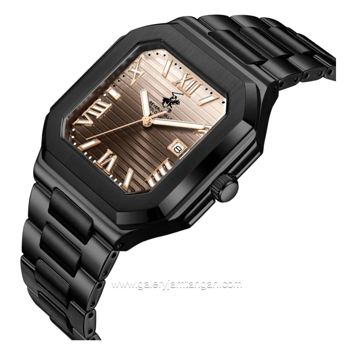 Beverly Hills Polo Club BP3845X.610 Black Dial Brown Stainless Steel Strap