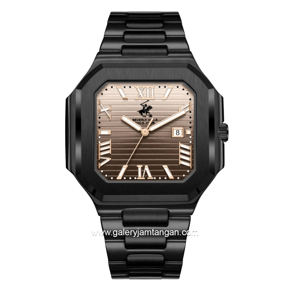 Beverly Hills Polo Club BP3845X.610 Black Dial Brown Stainless Steel Strap