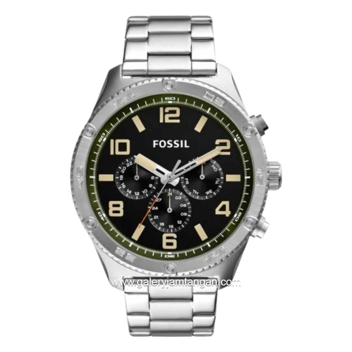 FOSSIL BQ2624 Silver Dial Black Stainless Steel Strap