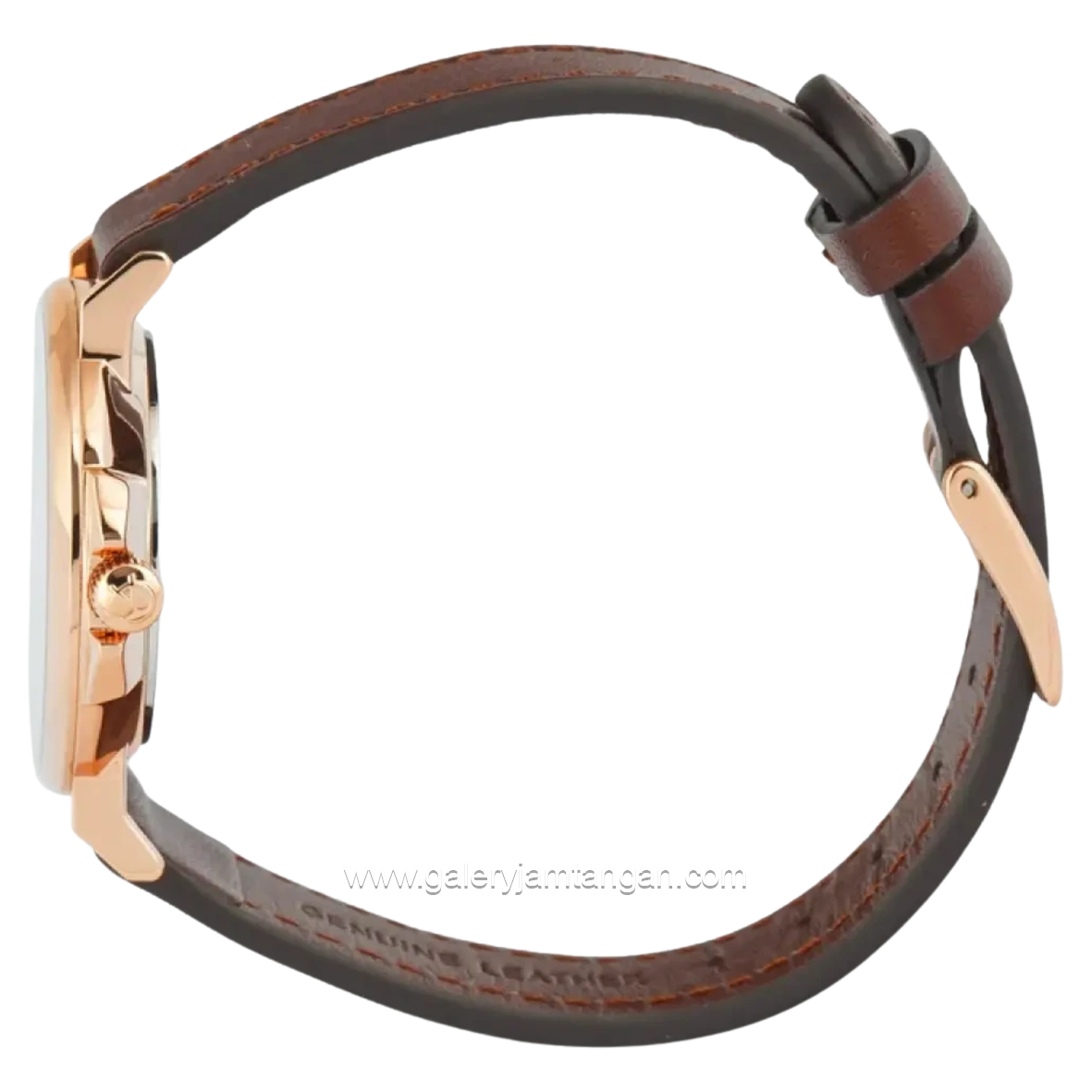 Alexandre Christie AC 8458 MSLRGSL Brown Rosegold Leather Strap